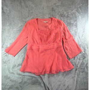 Cato Blouse Women's XL Coral top w/ Lining and 3/4 Sleeves